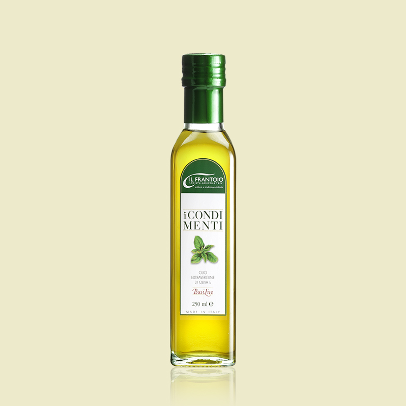 Condimento al Basilico - Olio EVO aromatizzato 250 ml - Base Olio - Il Frantoio | Olio Trevi Condimento al Basilico - Olio EVO aromatizzato 250 ml