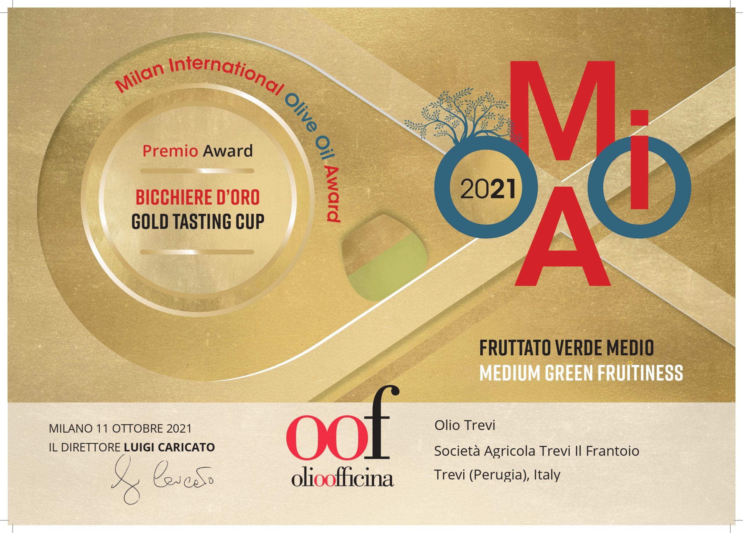 BICCHIERE D'ORO GOLD TASTE 2021