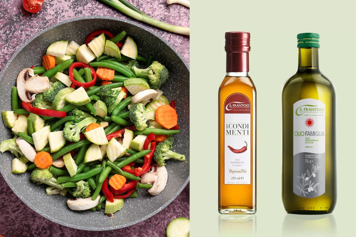 Verdure ripassate in padella con condimento al peperoncino