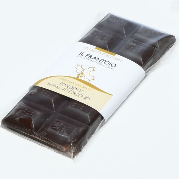 Cioccolato fondente 60% ripieno al pistacchio100g
